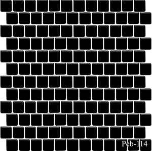 Peb Black 1 x 1 Pool Tile Series - MosaicBros.com