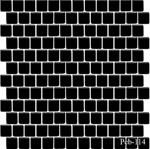 Peb Black 1 x 1 Pool Tile Series - MosaicBros.com