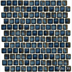 Peb Terra Blue 1 x 1 Pool Tile Series - MosaicBros.com
