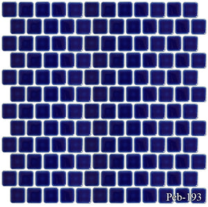 Peb Cobalt Blue  1 x 1 Pool Tile Series - MosaicBros.com
