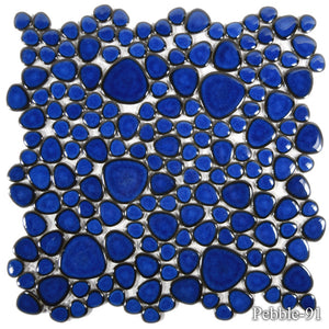 Pebblestone Royal Blue 12x12 Pool Tile Series - MosaicBros.com