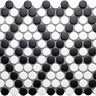 CC MOSAICS B&W PENNY ROUND Porcelain Mosaic Tile.