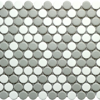 GR&W PENNY ROUND 9X10 Porcelain Mosaic Tile.