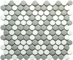 GR&W PENNY ROUND 9X10 Porcelain Mosaic Tile.