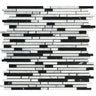 Bianco Carrara Polished Marble Bamboo Sticks Mosaic Tile (Carrara + Black).