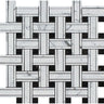 Bianco Carrara Polished Marble Tripleweave Mosaic Tile (w/ Black).