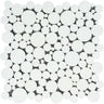 Thassos White Polished Marble Bubbles Mosaic Tile.