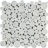 Bianco Carrara Polished Marble Bubbles Mosaic Tile.