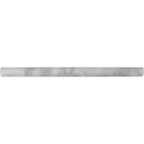 3/4 x 12 Polished Bianco Mare Marble Bullnose Liner.