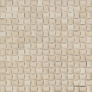 Crema Marfil Polished Marble 3-D Small Bread Mosaic Tile.