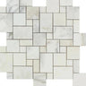 Calacatta Gold Polished Marble Mini Versailles Pattern Mosaic Tile.