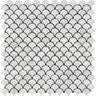 Oriental White Polished Marble Raindrop Mosaic Tile.