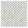 Bianco Carrara Polished Marble Raindrop Mosaic Tile.