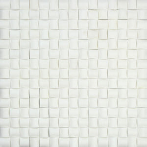 Thassos White Polished Marble 3-D Small Bread Mosaic Tile.