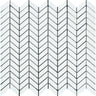 Thassos White Polished Marble Mini Chevron Mosaic Tile.