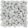 Bianco Carrara Tumbled Marble Random Broken Mosaic Tile.