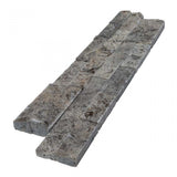 6 x 24 Split-faced Silver Travertine Ledger Panel.