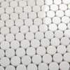 Thassos White Honed Marble Penny Round Mosaic Tile - MosaicBros.com