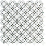 Thassos White Honed Marble Florida Flower Mosaic Tile (Carrara + Thassos (Oval) + Ming Green (Dots)).