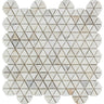 Calacatta Gold Tumbled Marble Triangle Mosaic Tile.