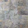 Silver Travertine Tumbled Versailles Pattern Tile.