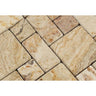 Valencia Tumbled Travertine Mini Pattern Mosaic Tile (Non-Interlocking).
