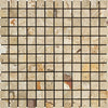 1 x 1 Tumbled Valencia Travertine Mosaic Tile.