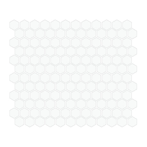 White 1″ Hexagon Glossy