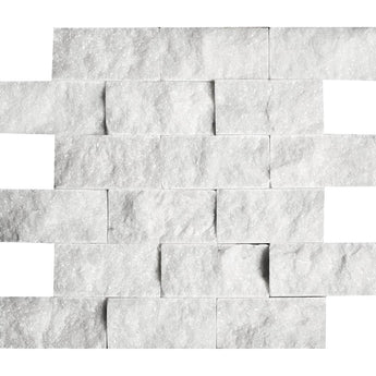 2 x 4 Split-faced White Marble Bianco.